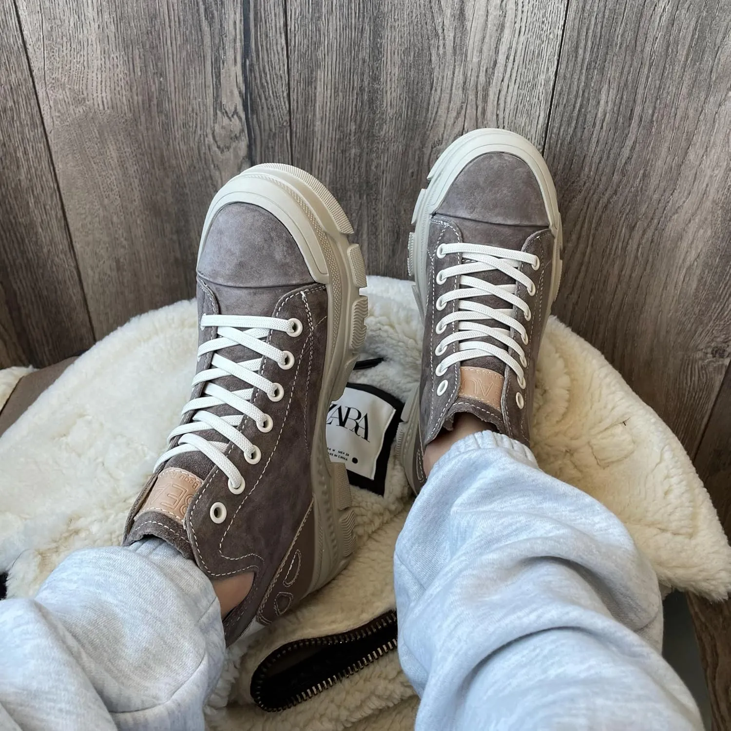 BEAU TODAY Fashion Sneakers Women,Leather Casual Lace Up Retro OG Sneakers,Comfortable Tennis Runnig Trainer Shoes Silver US 5