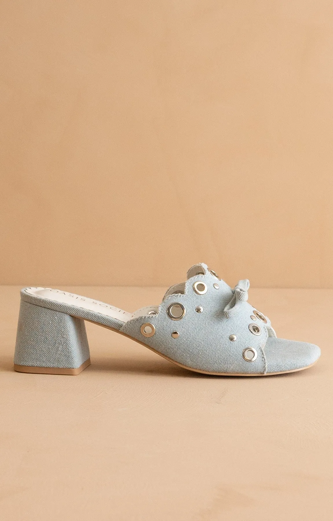 Bella - Scalloped Mules with Bow