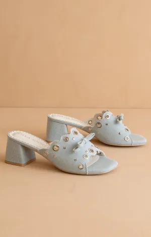 Bella - Scalloped Mules with Bow