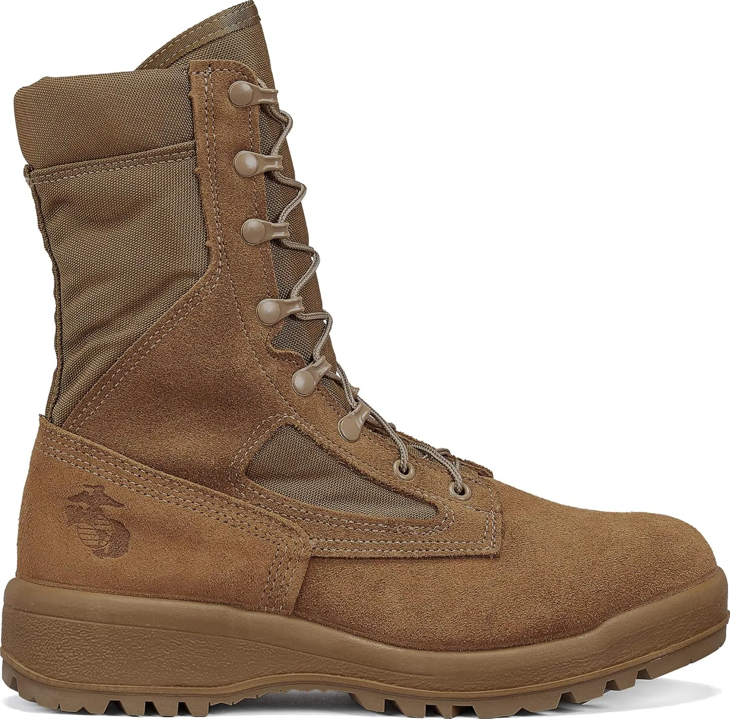 Belleville 550 ST 8 Inch USMC Hot Weather Steel Toe Boots (EGA) - Mojave Cattlehide Leather Combat Boots For Men, Safety Rates For Electrical Hazard Resistance (EH)