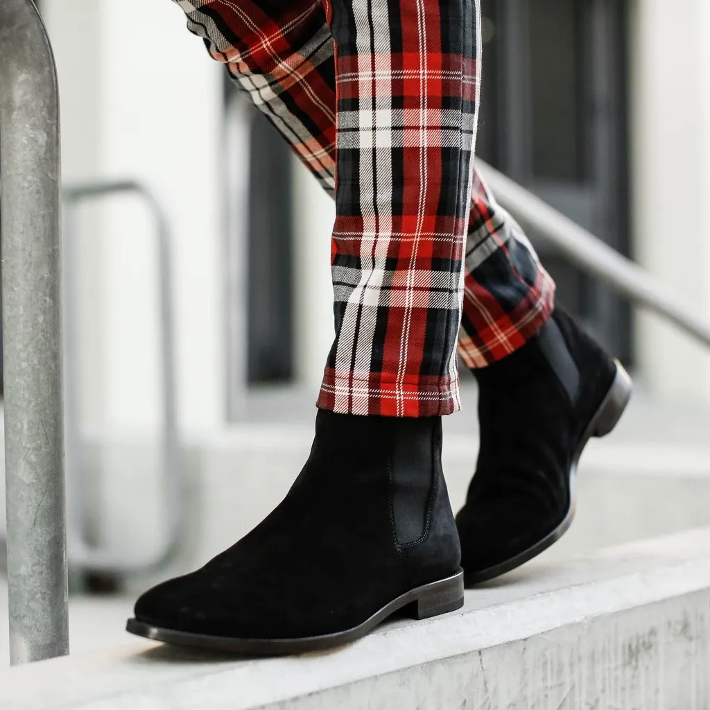 Black Suede Chelsea Boots for Men - Handmade Leather Ankle Boots