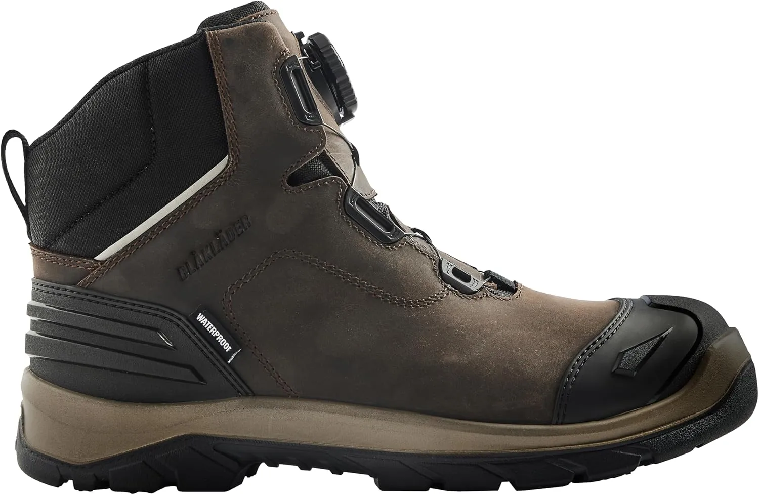 BLÅKLÄDER 2255 Elite 6" Freelock Boot – Brown/Black, Durable Full-Grain Leather, Composite Toe, Puncture Resistant, Slip Resistant, Quick Lace System & Electrical Hazard Protection,