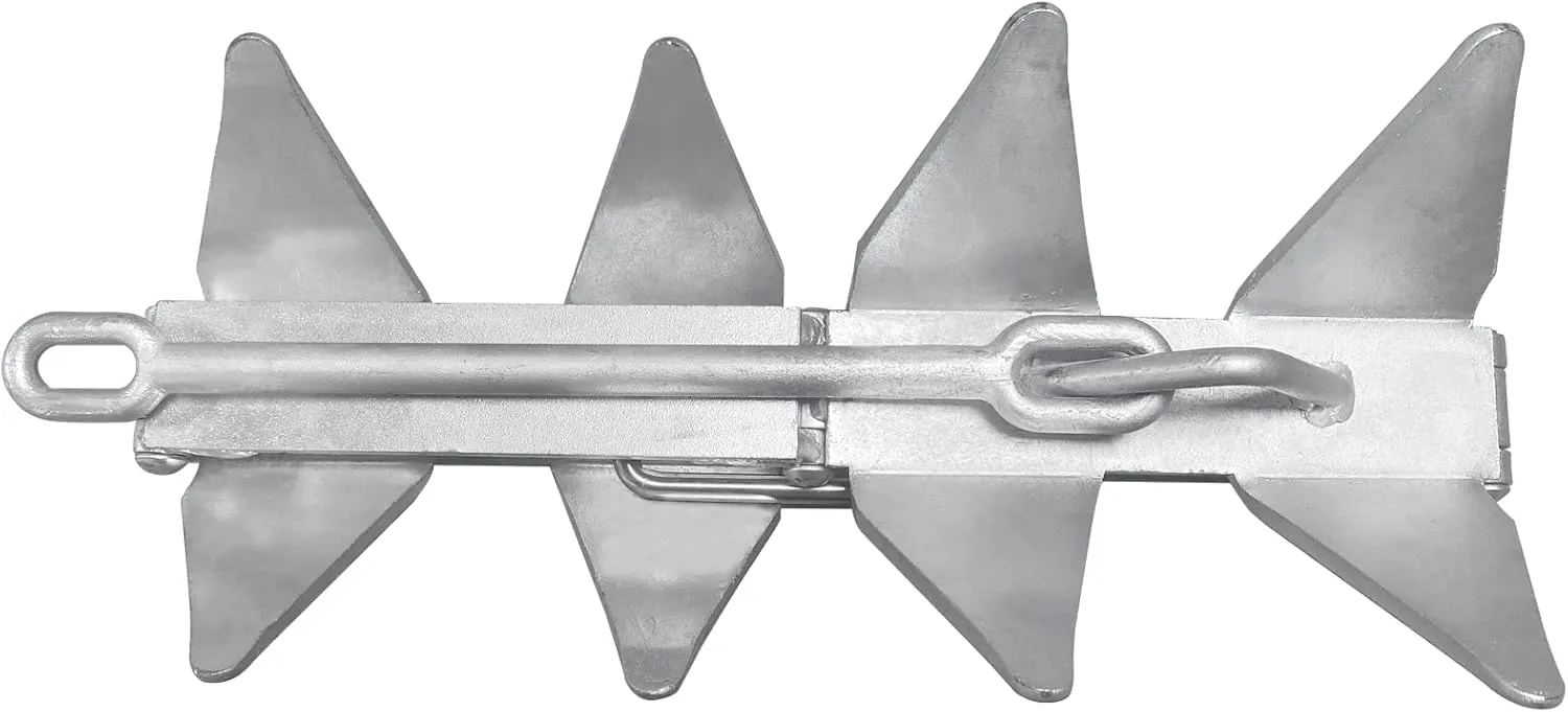 Boat Galvanized Folding Anchor 13LB/19LB, Boat Slide Cube Anchor(Box Style) Replacement for Different Size Boats
