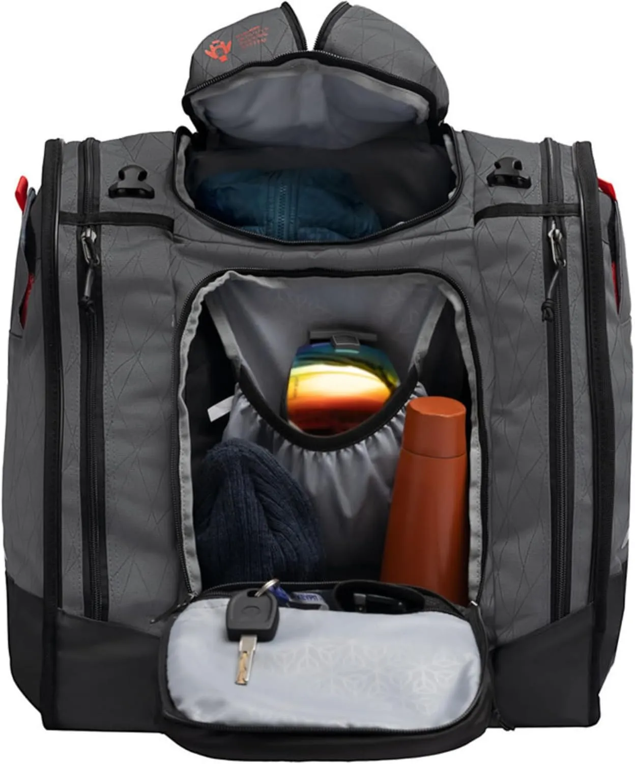 Boot Trekker Ski Boot Backpack - Ski Boot Bag With External Helmet Sling - Durable, Spacious, Water Resistant Gear & Boot Storage