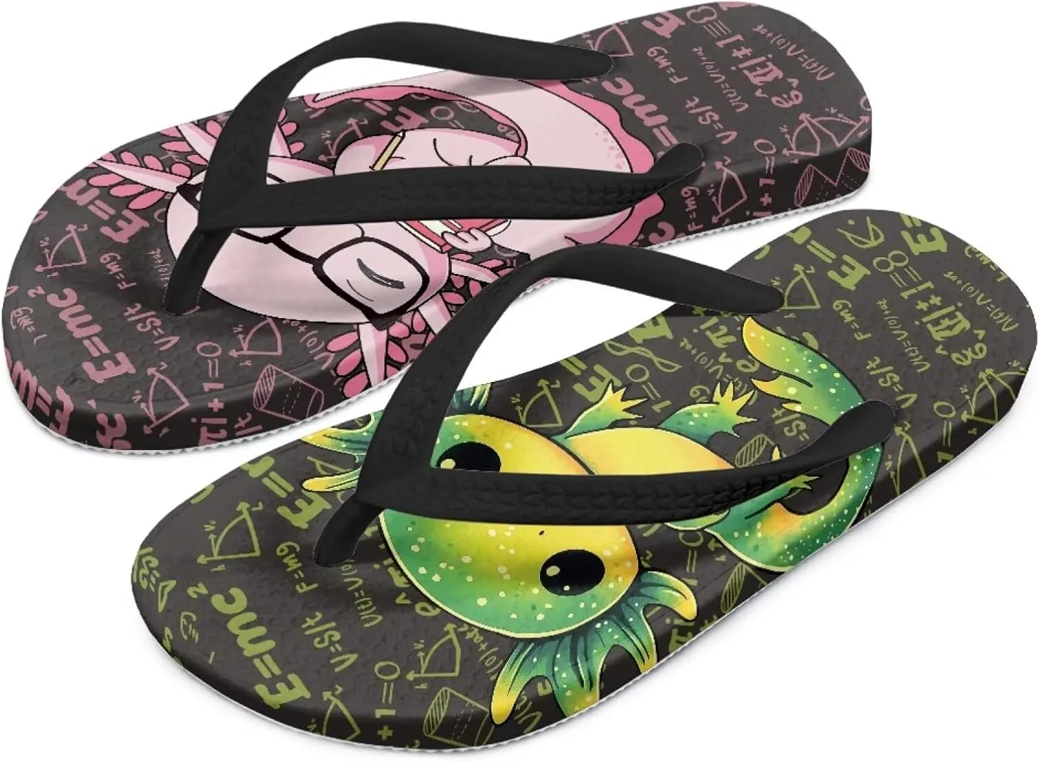 Boy Girl Flips Flops for Kids Cartoon Print Slip-on Thong Sandals Kids Slides for Beach Swim Pool
