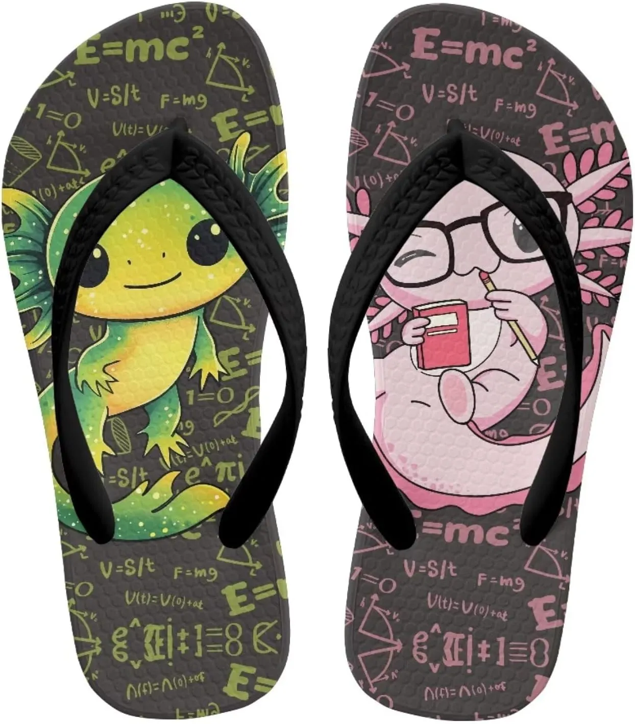 Boy Girl Flips Flops for Kids Cartoon Print Slip-on Thong Sandals Kids Slides for Beach Swim Pool