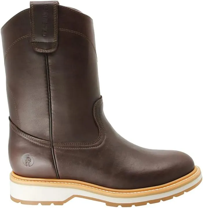Cactus Men's 7832A Wellington Heel Oil Tumbled Full Grain Leather High Flexibility Polyurethane and Rubber Dual Density Outsole Ranching Farming Fruit Picking Work Boot Pull-on Wellington