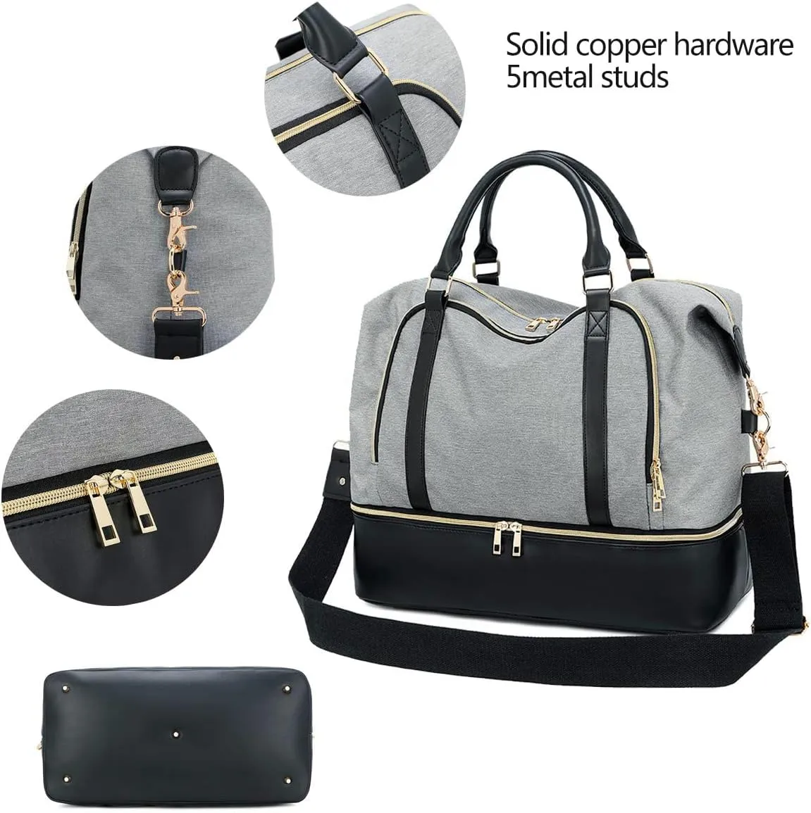 CAMTOP Women Ladies Travel Weekender Bag Overnight Duffel Carry-on Tote Bag fit 15.6 Inch Laptop Computer