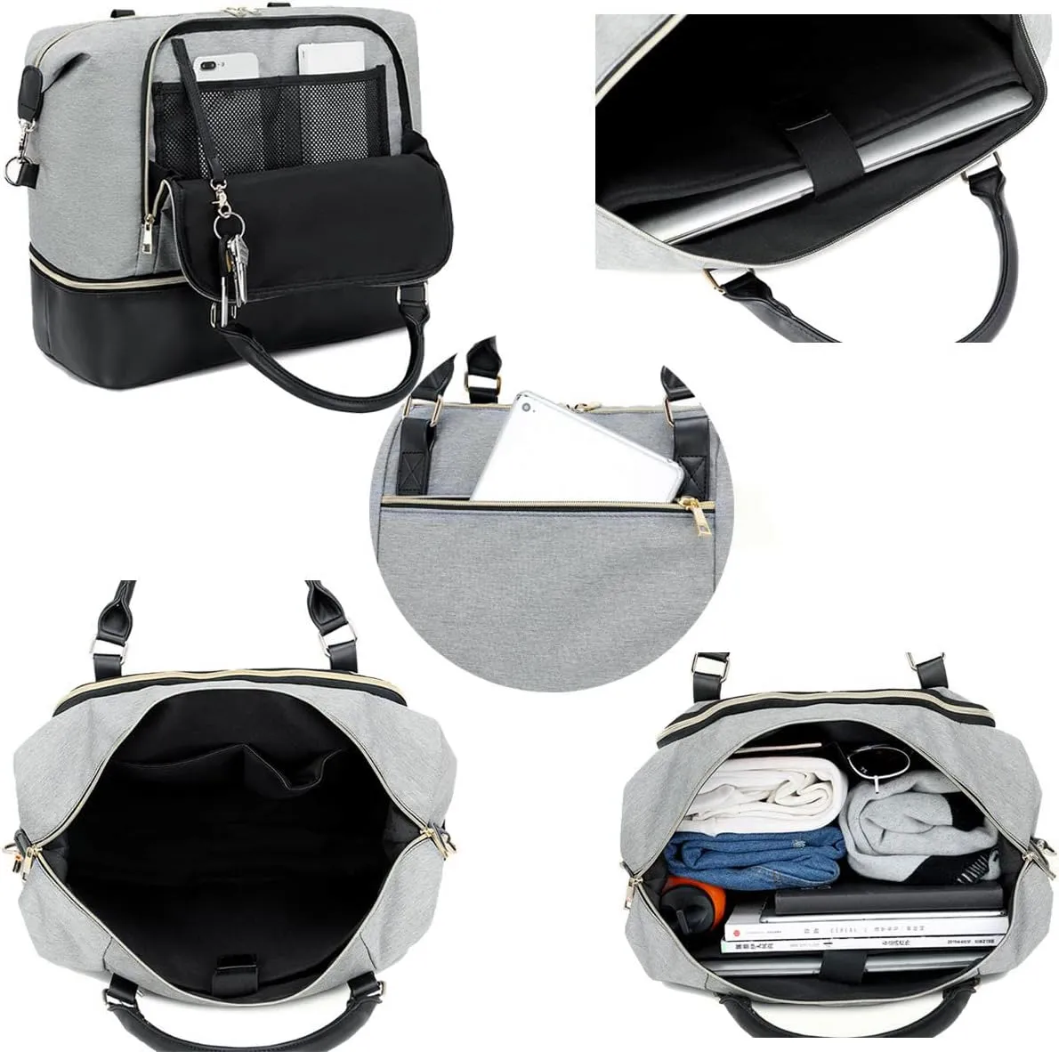 CAMTOP Women Ladies Travel Weekender Bag Overnight Duffel Carry-on Tote Bag fit 15.6 Inch Laptop Computer