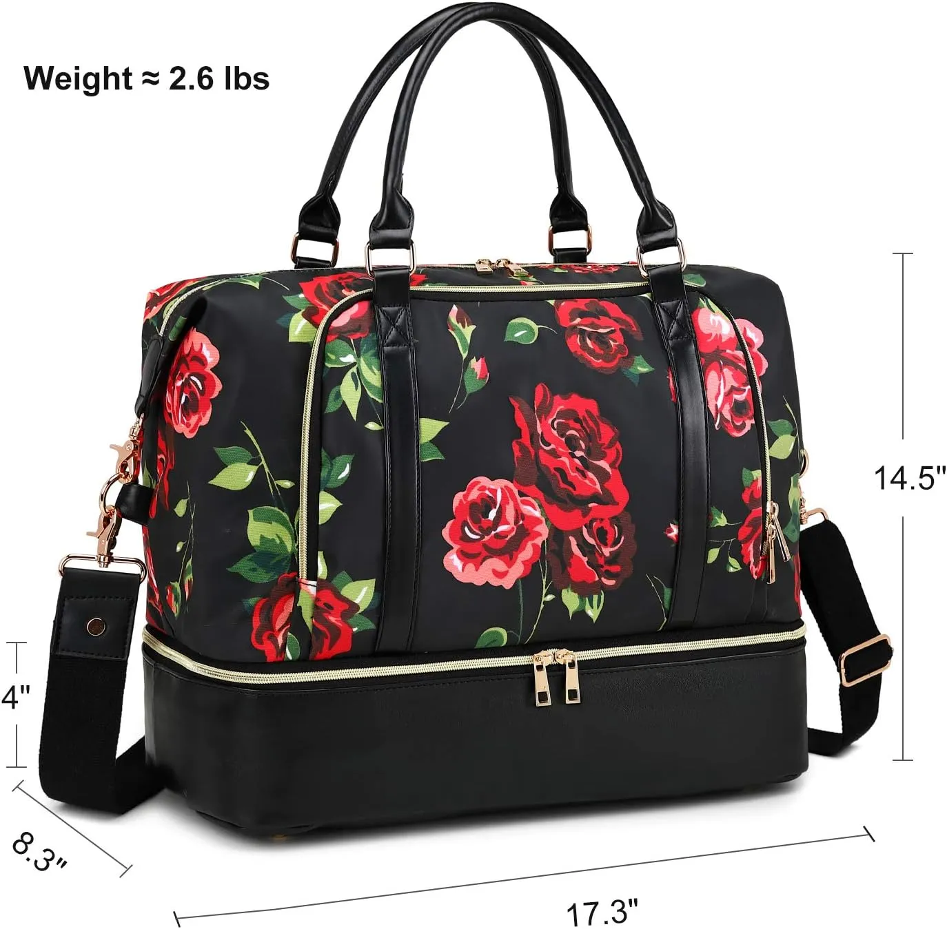 CAMTOP Women Ladies Travel Weekender Bag Overnight Duffel Carry-on Tote Bag fit 15.6 Inch Laptop Computer