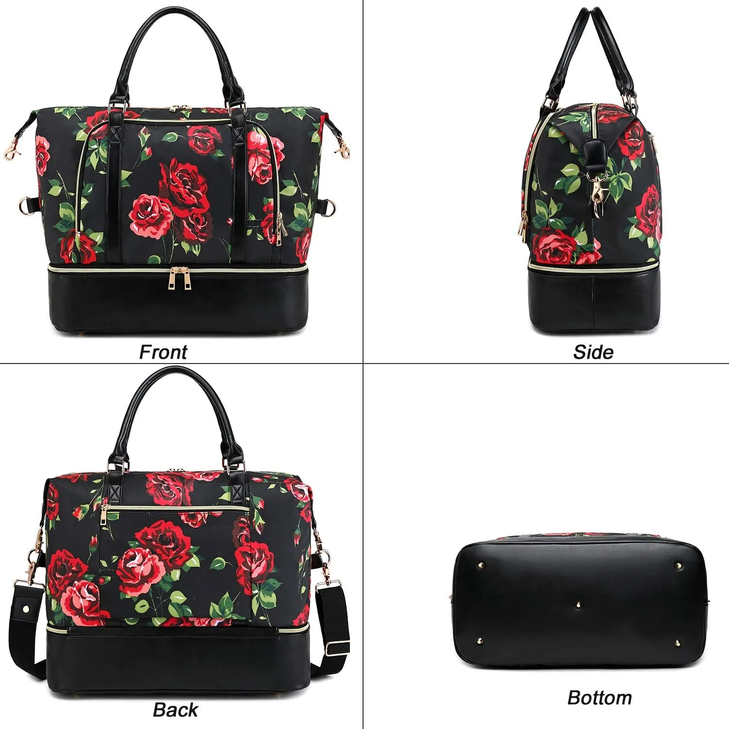 CAMTOP Women Ladies Travel Weekender Bag Overnight Duffel Carry-on Tote Bag fit 15.6 Inch Laptop Computer