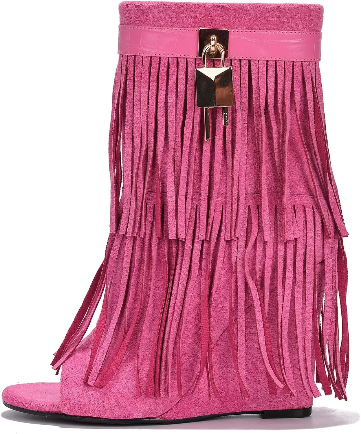 Cape Robbin Cerritos Women's Tassel Bootie Fringe Wedge Heel Ankle Boots