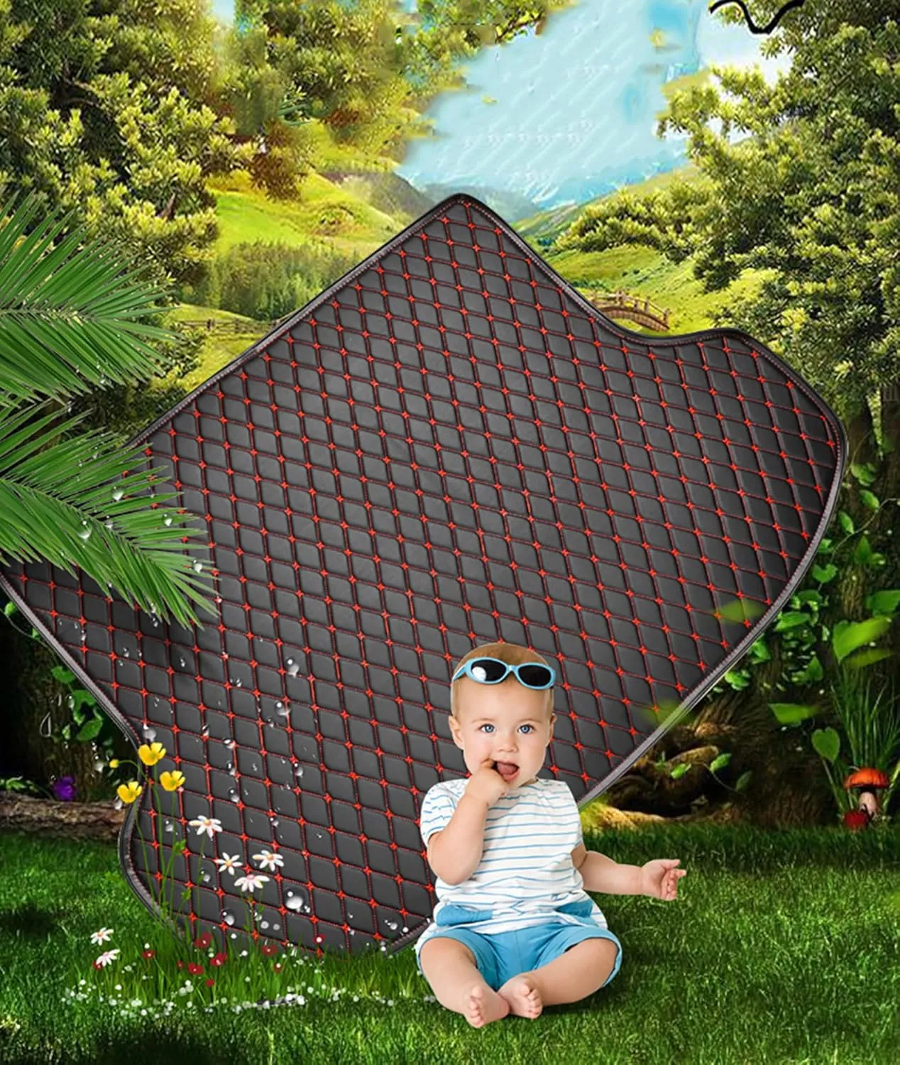 Car Boot Mats for Genesis G80 EV Pure Electric 2023 2024, Custom Protector Pad Cargo Tray Liners Trunk Carpets All Weather Interior Accessories,Black