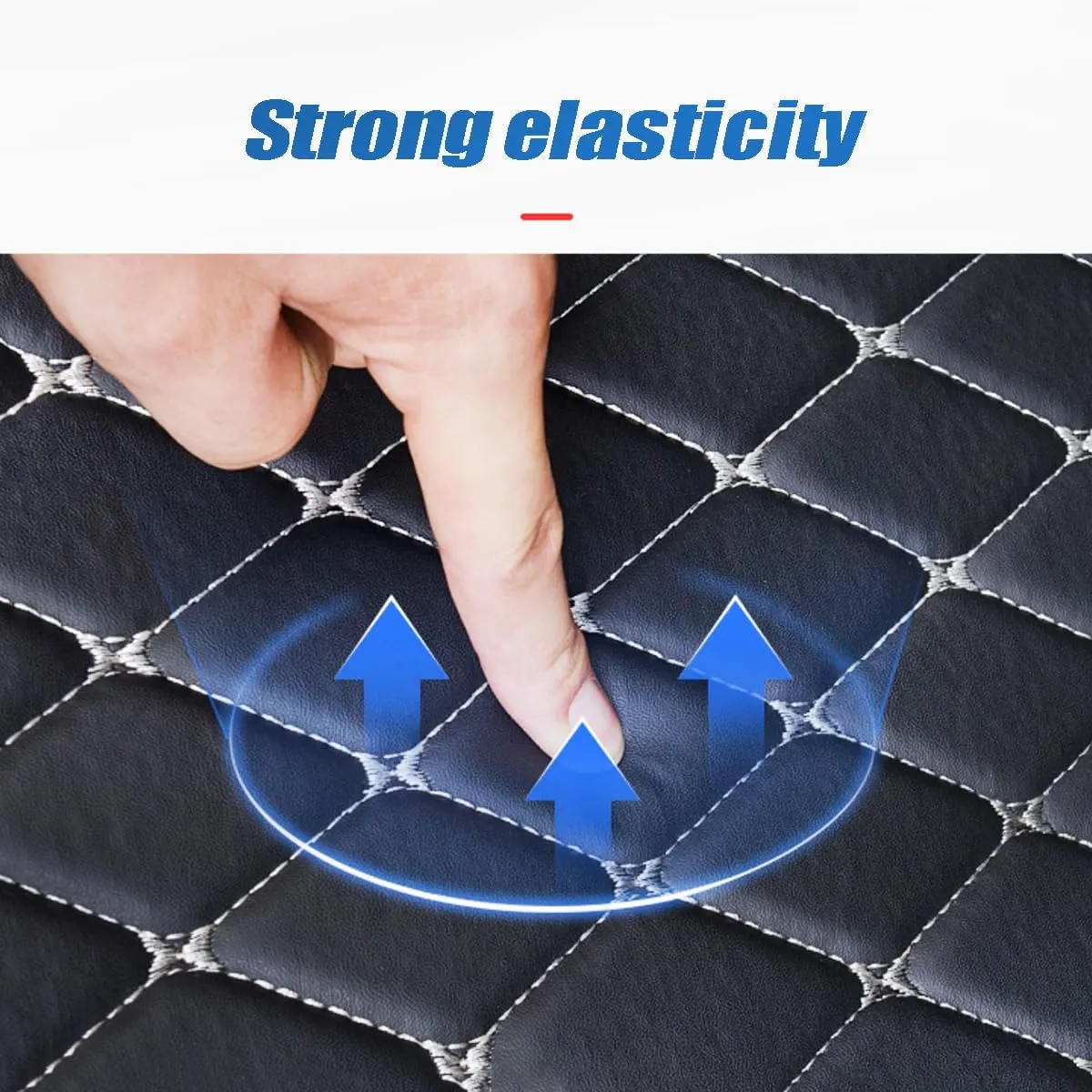 Car Leather Cargo Liners for Ford Explorer 2010 2011 2012 2013 2014 2015, Full Coverage All Weather Rear Trunk Liner Mats Protector Boot Mats,Allblack
