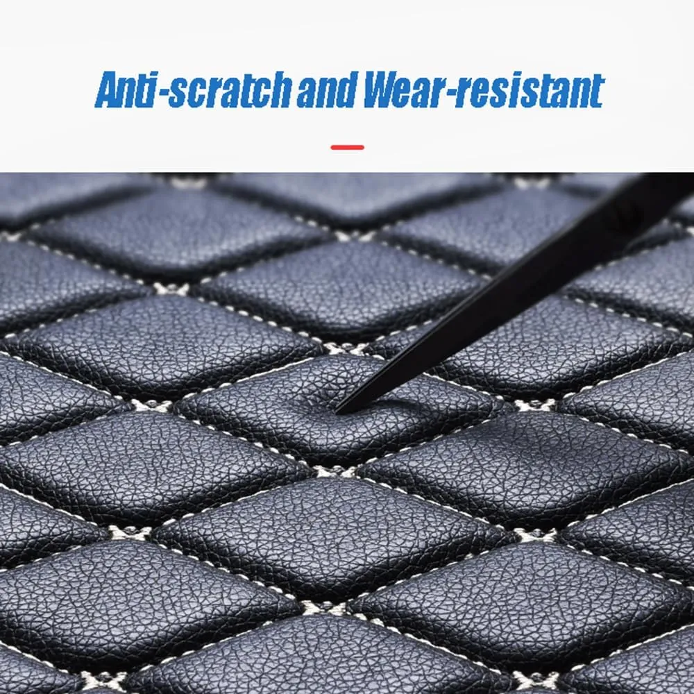 Car Leather Cargo Liners for Ford Explorer 2010 2011 2012 2013 2014 2015, Full Coverage All Weather Rear Trunk Liner Mats Protector Boot Mats,Allblack