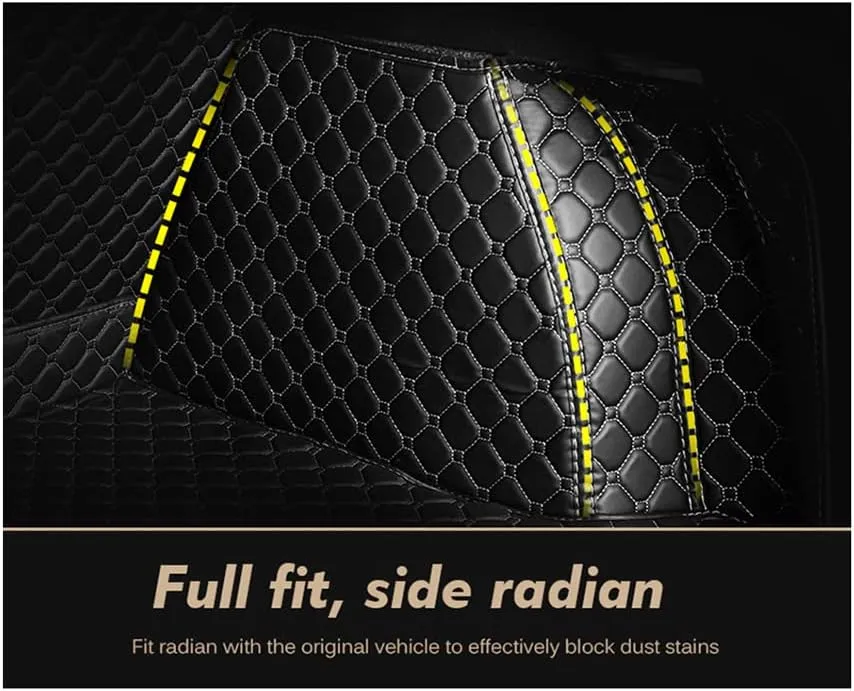 Car Leather Cargo Liners for Ford Explorer 2010 2011 2012 2013 2014 2015, Full Coverage All Weather Rear Trunk Liner Mats Protector Boot Mats,Allblack