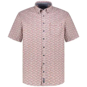 Casa Moda Short Sleeve Shirt Casual Fit Circular Print Red