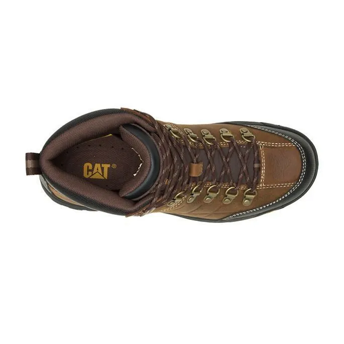 Caterpillar Men's Threshold Waterproof Soft Toe Work Boot Real Brown | Black