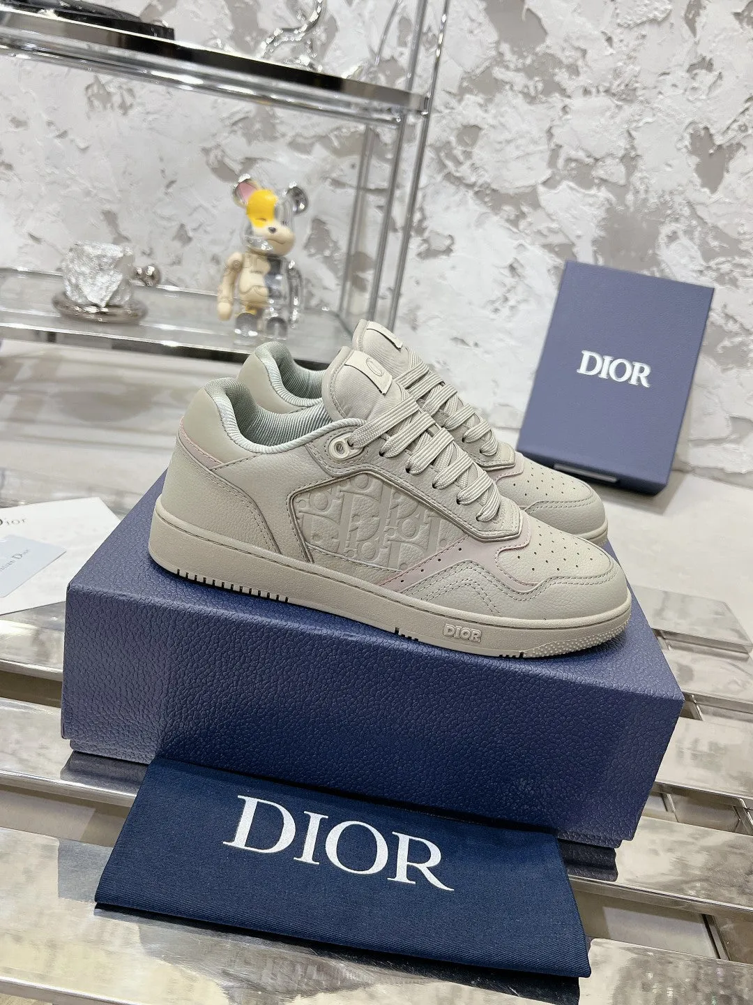 CD B27 Sneaker 30mm In Light Grey Calfskin 100631