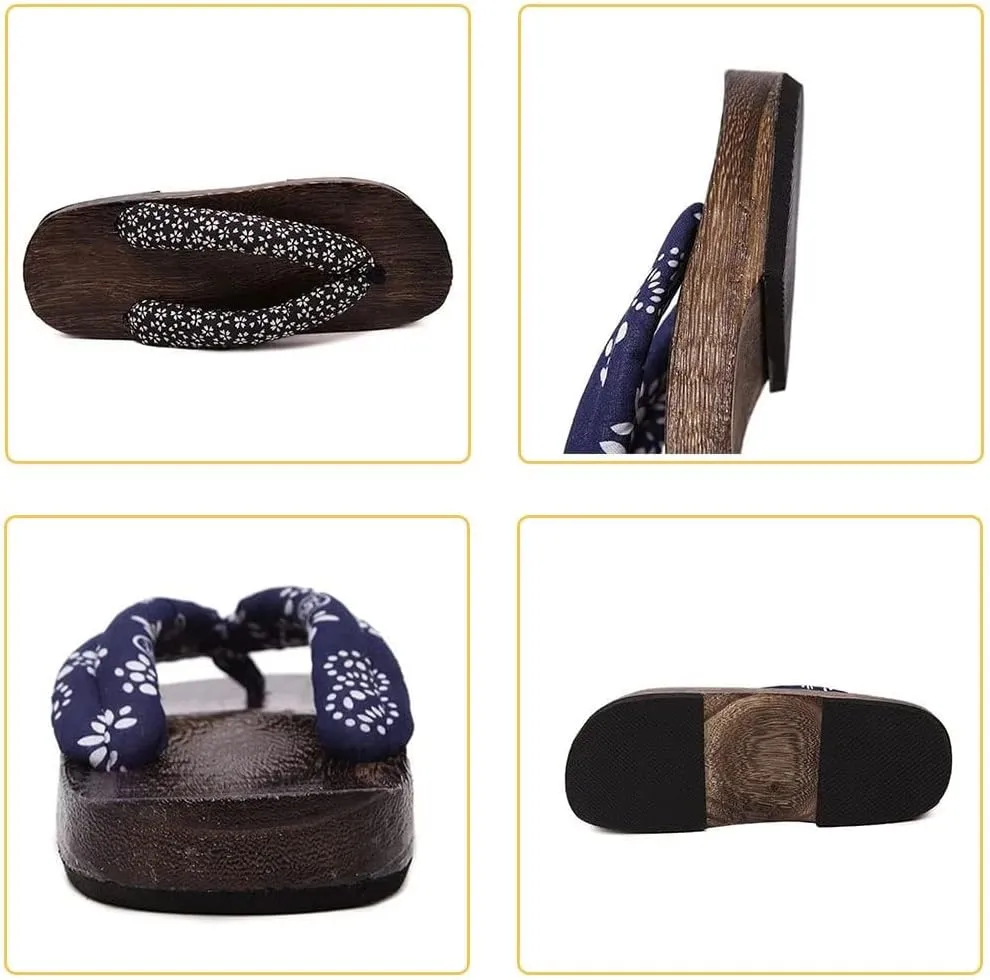 CHEWYZ Couples Clogs Slippers,Fashion Beach Footwear for Women Girls,Japanese Traditional Clogs Geta Sandals,Flip-flops Anti- skid Flat Sole Female Sandals