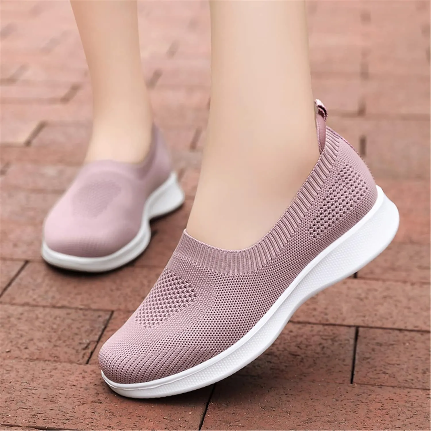 ChicWind Women's Mesh Walking Loafer Shoes Slip on Sock Sneakers Easy Nurse Flat Work Shoes