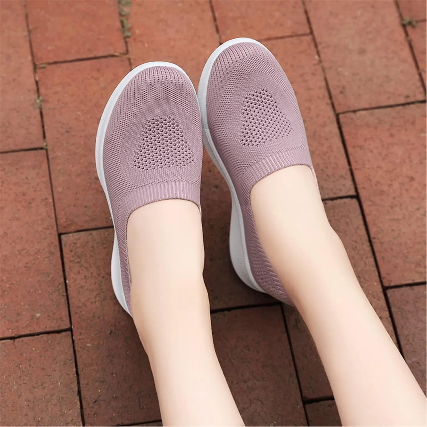 ChicWind Women's Mesh Walking Loafer Shoes Slip on Sock Sneakers Easy Nurse Flat Work Shoes