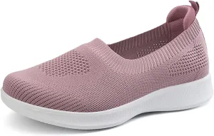 ChicWind Women's Mesh Walking Loafer Shoes Slip on Sock Sneakers Easy Nurse Flat Work Shoes