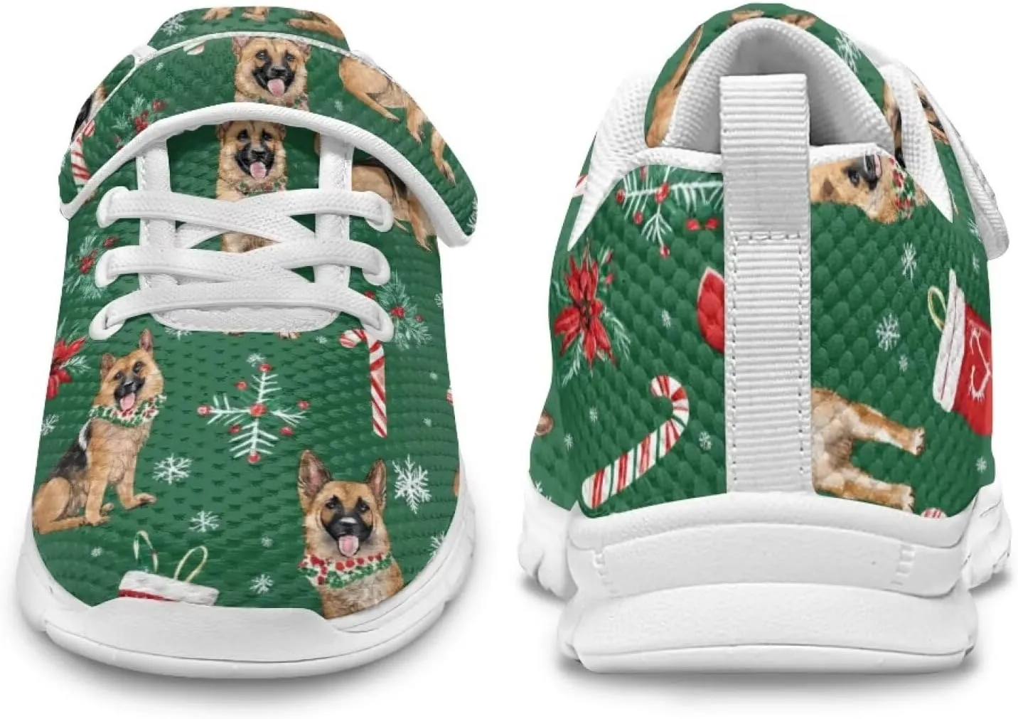 Christmas Sneakers Slip on Shoes for Kids Girls Boys Walking Running
