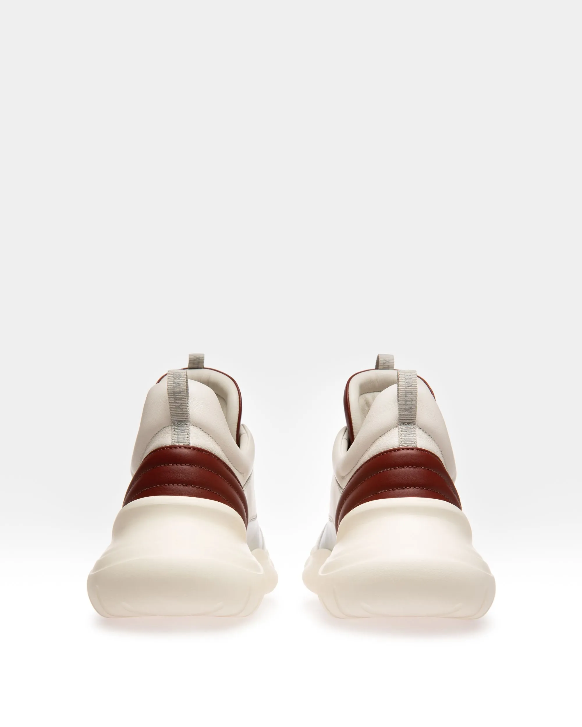 Claires Leather Sneakers In White & Heritage Red