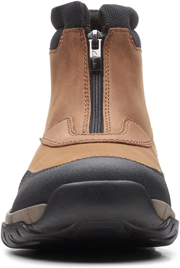 Clarks Mens Grove Zip Leather Front Zipper Casual and Fashion Sneakers