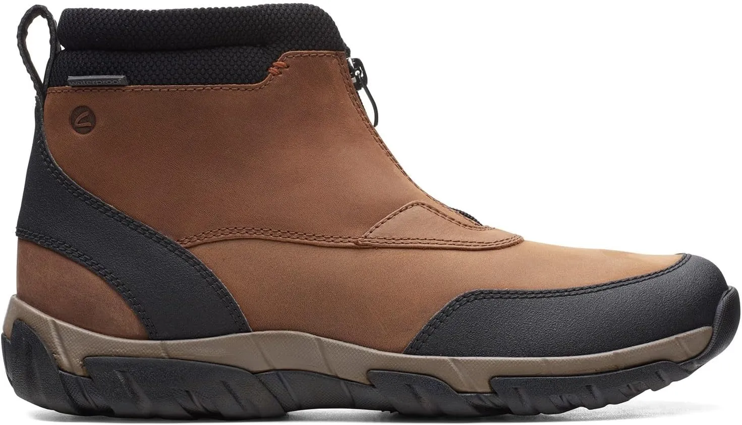 Clarks Mens Grove Zip Leather Front Zipper Casual and Fashion Sneakers