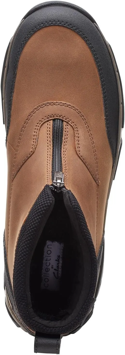 Clarks Mens Grove Zip Leather Front Zipper Casual and Fashion Sneakers