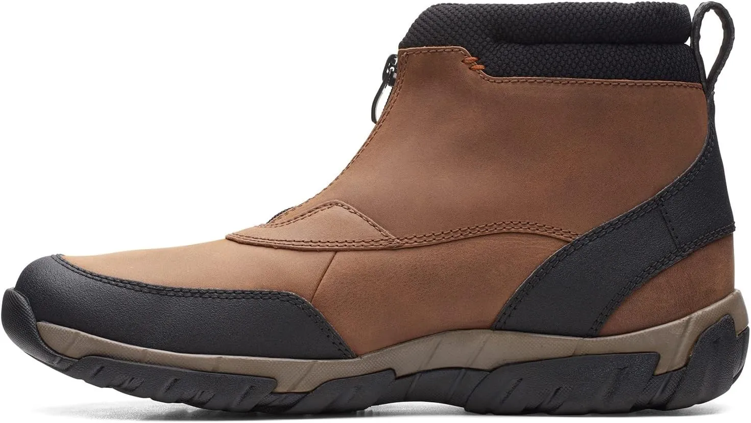 Clarks Mens Grove Zip Leather Front Zipper Casual and Fashion Sneakers