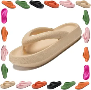 Cloudies Flip Flops, Cloudies- Flip Flops, Cozislides Original Flip Flops, Non-slip Thick Cloudies Slides for Women Flip Flops