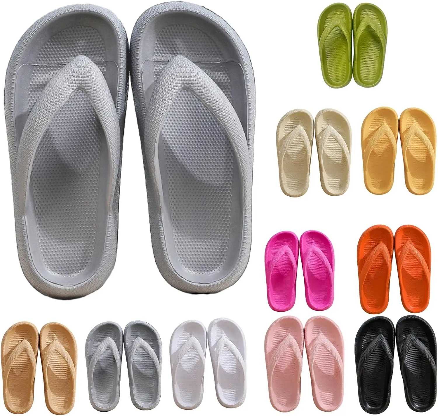 Cloudies Flip Flops for Women, Slippers with Ultra Soft Arch Support Non-Slip, Soft Slides Sandals for Indoor and Outdoor