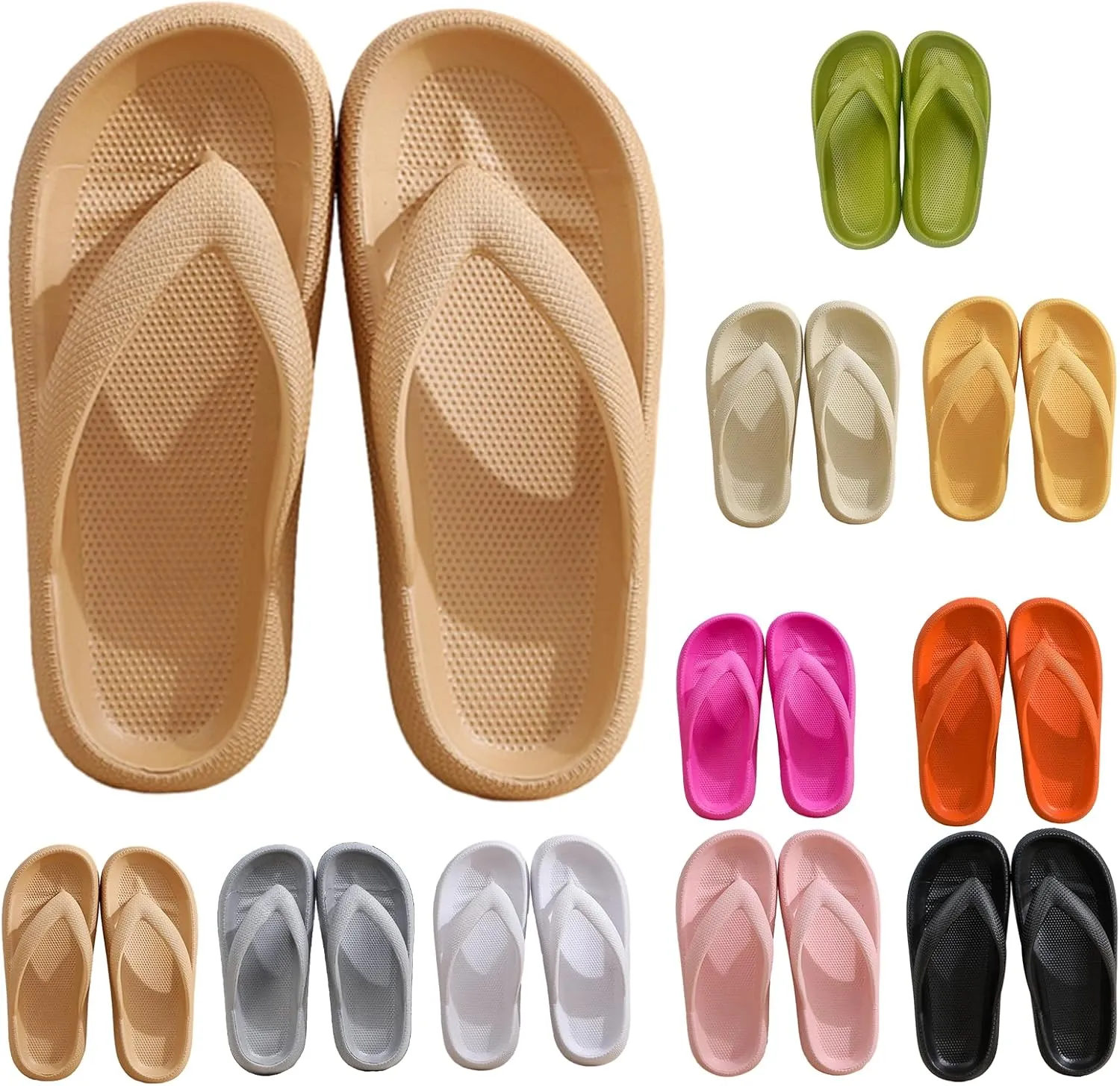 Cloudies Flip Flops for Women, Slippers with Ultra Soft Arch Support Non-Slip, Soft Slides Sandals for Indoor and Outdoor