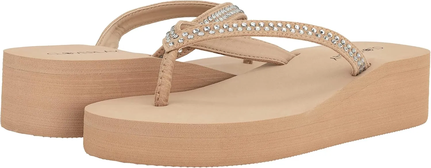 CLOVERLAY Women’s Flip Flops Platform Sandals Wedge Flip Flop Thong Sandal