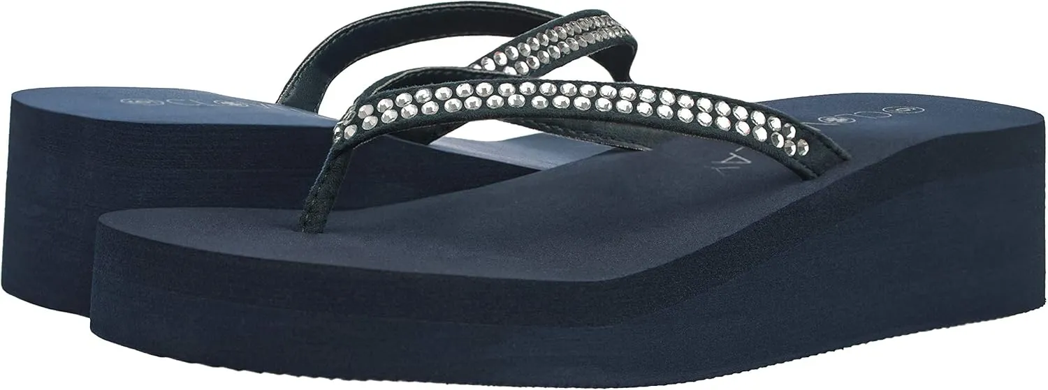 CLOVERLAY Women’s Flip Flops Platform Sandals Wedge Flip Flop Thong Sandal