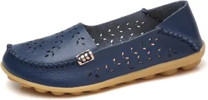 Comfort Loafers for Women Shoes Comfortable Casual Walking Boat Shoes Round Toe Non Slip Sandals Comfort Soft Sole Office Flat Loafer Cute Leather Walking Shoe