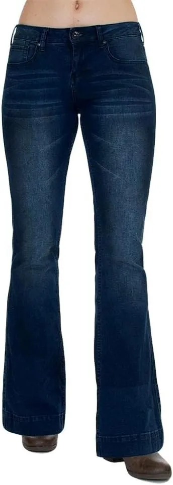 Cowgirl Tuff Women's Dark Wash Just Trousers Indigo 29 S