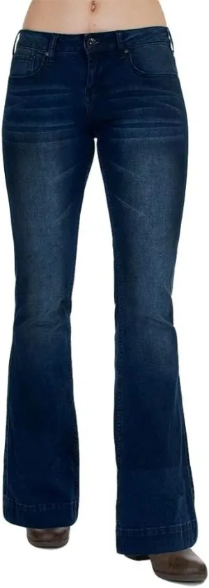 Cowgirl Tuff Women's Dark Wash Just Trousers Indigo 29 S