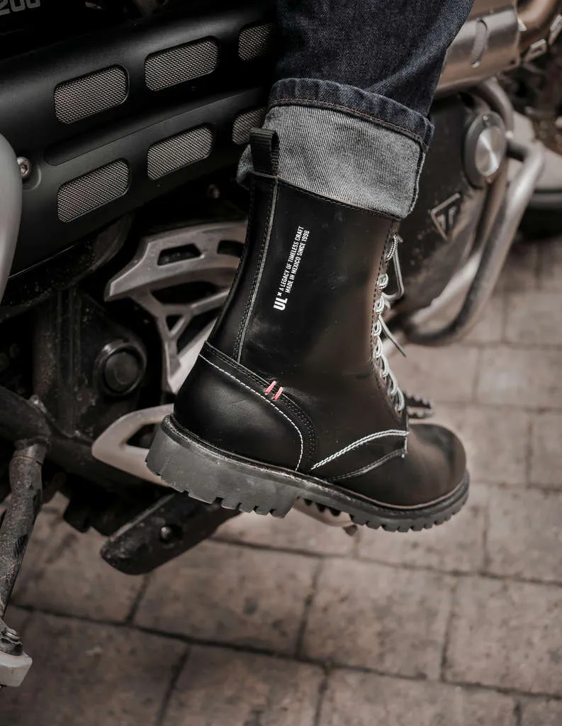 Crow Biker Boots - Geniune Leather Rugged Protection Moto Boots