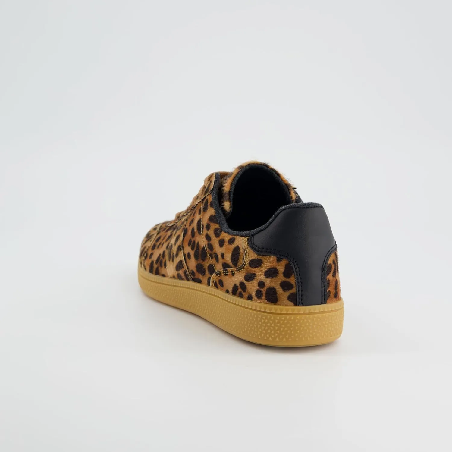 CUSHIONAIRE Bravado Women’s Vegan Hair Calf Leopard Print Lace-Up Sneakers – Stylish Everyday Shoes with Cushioned Comfort
