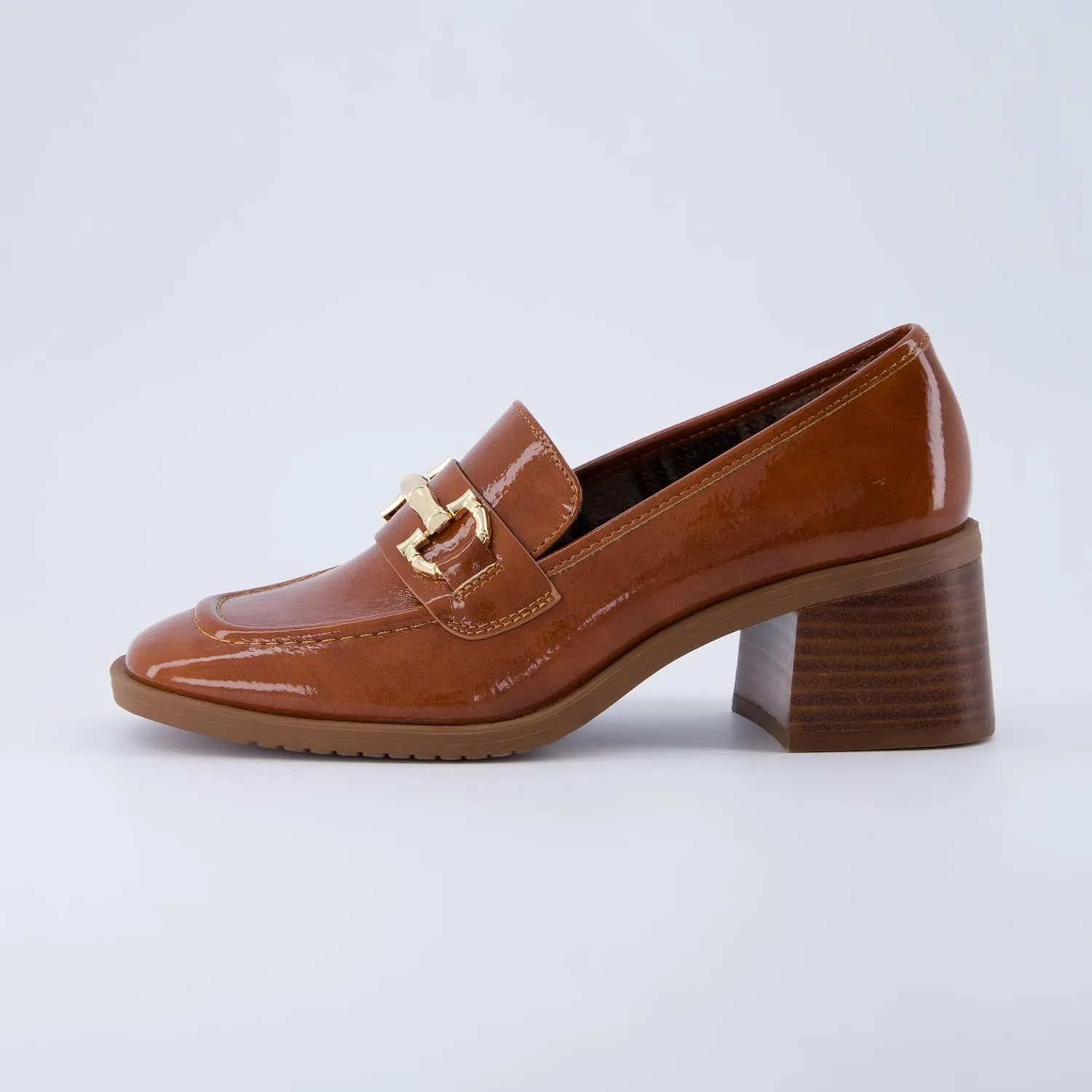 CUSHIONAIRE Women's Royal Block Heel Loafer  Memory Foam, Wide Widths Available