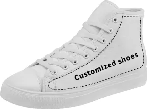 Custom Couple High-top Canvas Shoes for Men&Women Gift for Lovers Personalized Photo Name Light-Weight Flat Casual Sneaker
