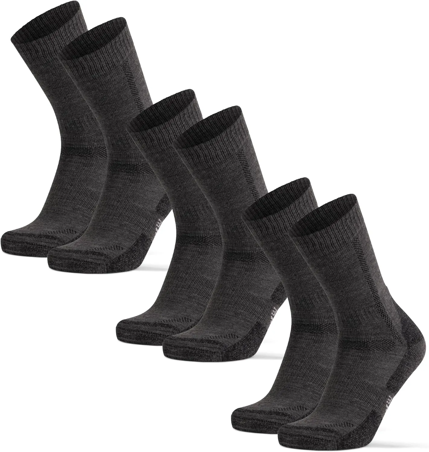 DANISH ENDURANCE Hiking Socks, Merino Wool Socks, Anti Blister, Cushioned, Breathable, Men & Women, 3-Pack