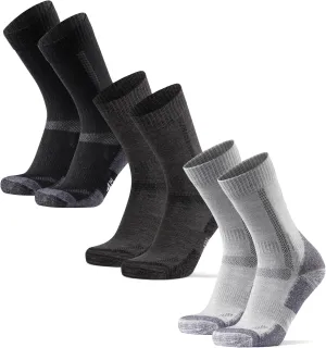 DANISH ENDURANCE Hiking Socks, Merino Wool Socks, Anti Blister, Cushioned, Breathable, Men & Women, 3-Pack