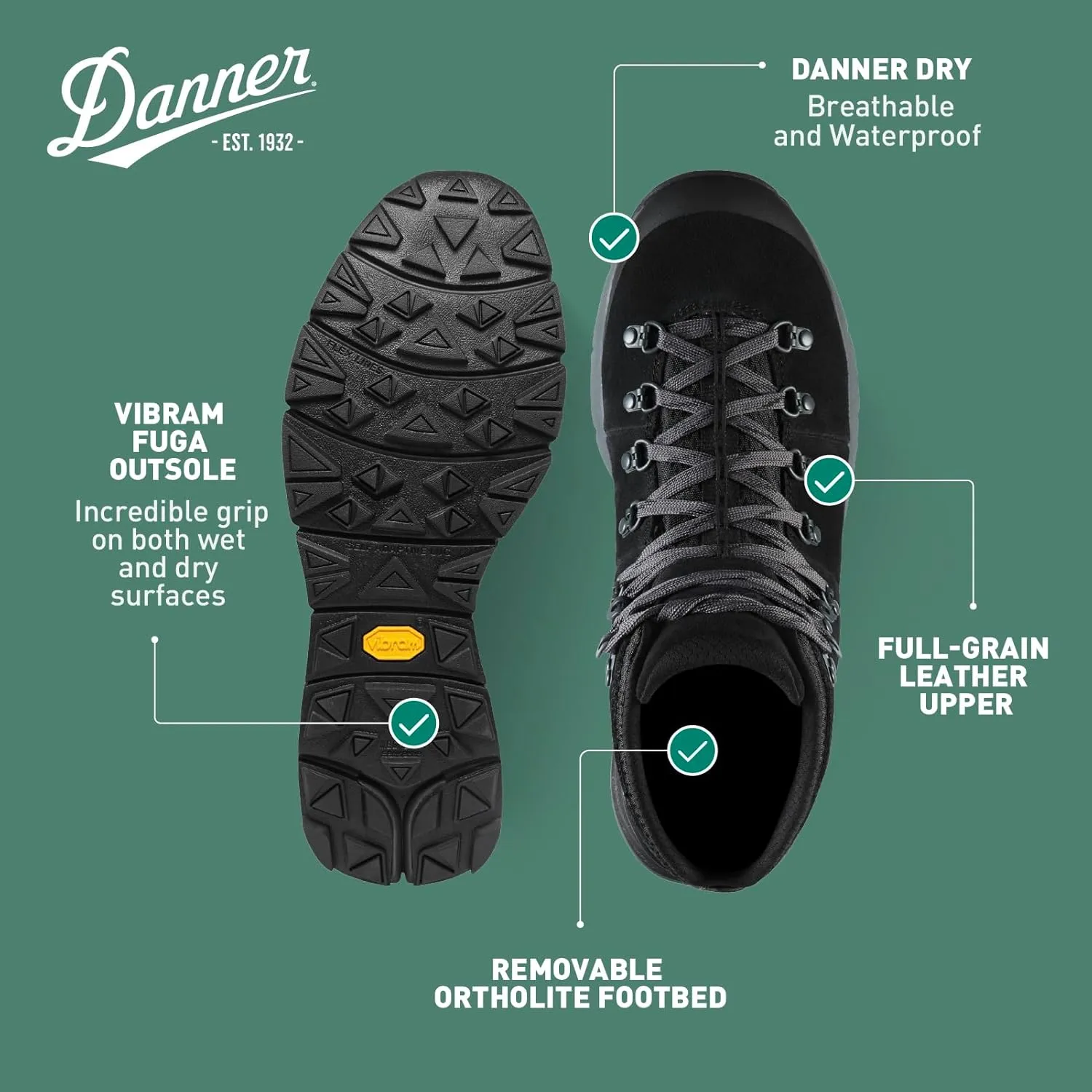 Danner Mountain 600 Waterproof Hiking Boots for Men - Lightweight, Durable Upper, Breathable Lining, Triple-Density Footbed & Vibram Traction Outsole