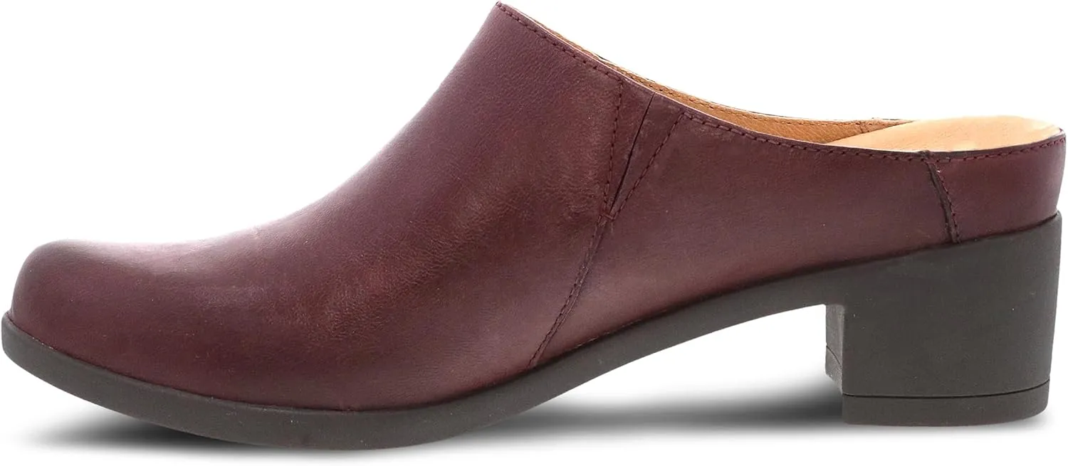 Dansko Carrie Slip-On Mule for Women - Premium Leather and Rubber Outsole for Long-Lasting Wear Natural Arch and Memory Foam Footbed for Added Support