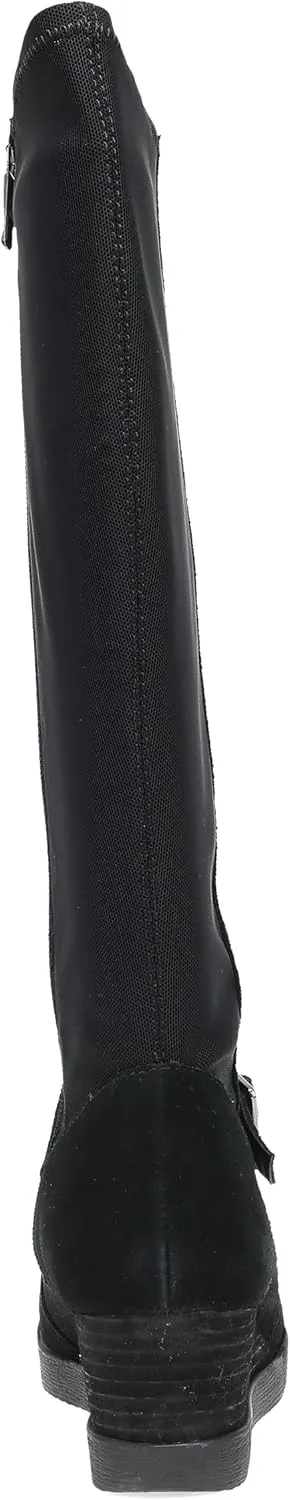 Dansko Shelia Wedge Boot for Women - Durable Waterproof Leathers and Leather-Stacked Heel - Buckle Detail and Tall Shaft for Seasonal Style